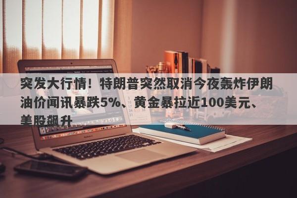 突发大行情！特朗普突然取消今夜轰炸伊朗 油价闻讯暴跌5%、黄金暴拉近100美元、美股飙升