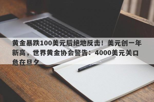 黄金暴跌100美元后绝地反击！美元创一年新高，世界黄金协会警告：4000美元关口危在旦夕