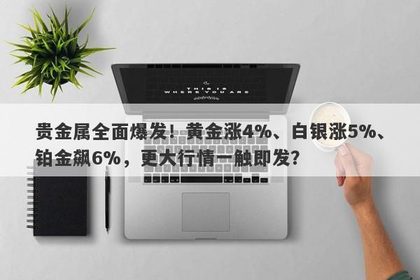 贵金属全面爆发！黄金涨4%、白银涨5%、铂金飙6%，更大行情一触即发？