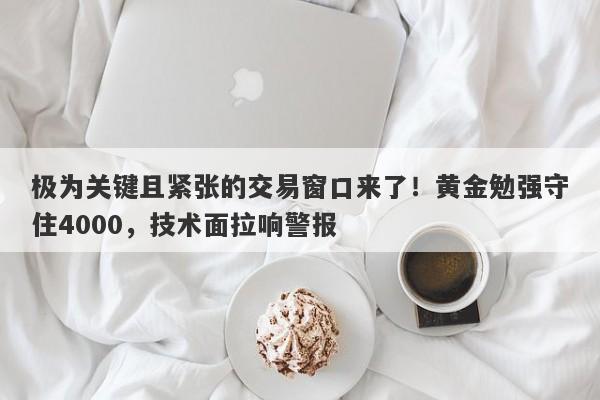 极为关键且紧张的交易窗口来了！黄金勉强守住4000，技术面拉响警报